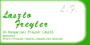 laszlo freyler business card